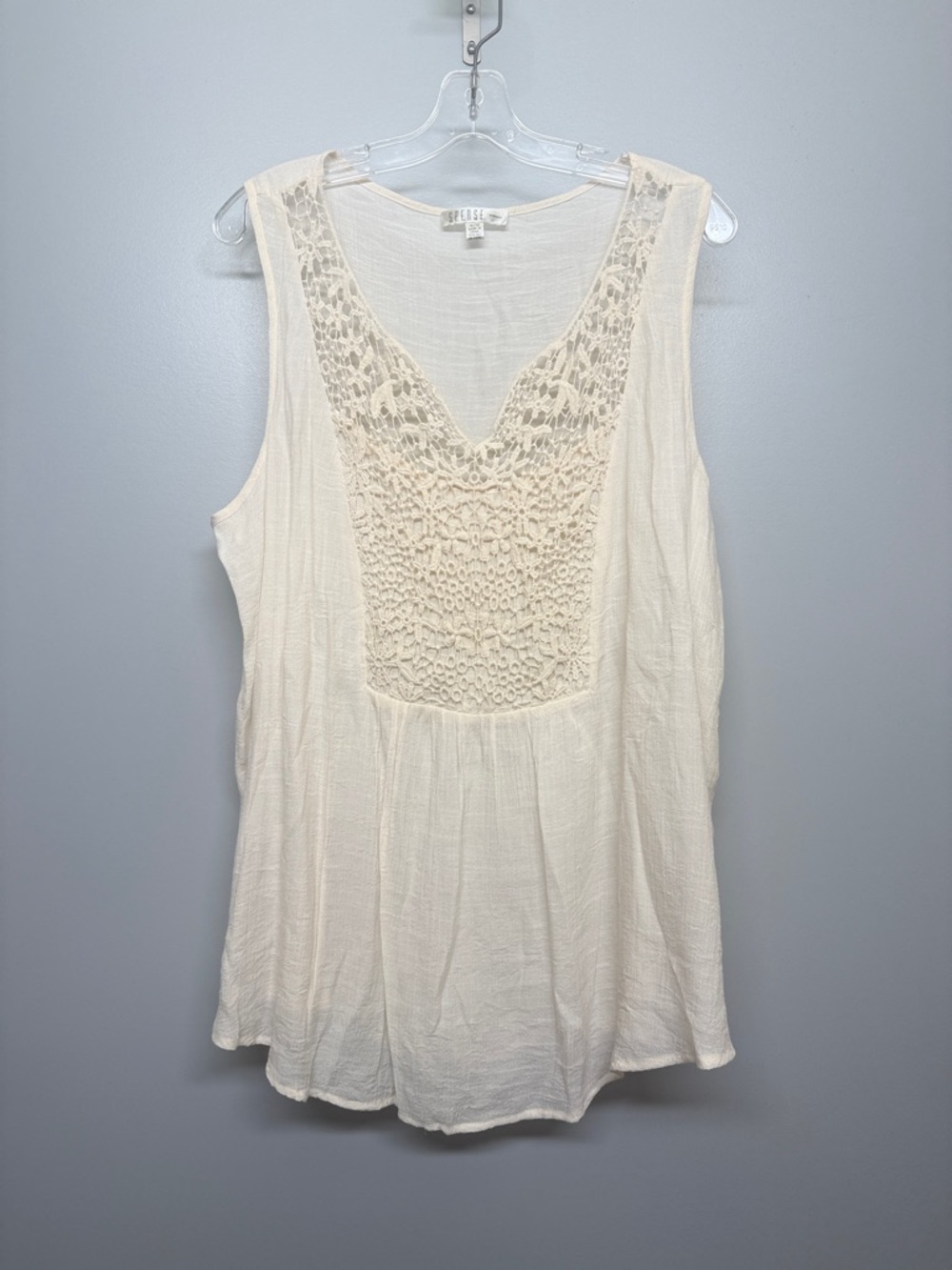 Spense Embroidered Sleeveless Flowy Lightweight Top